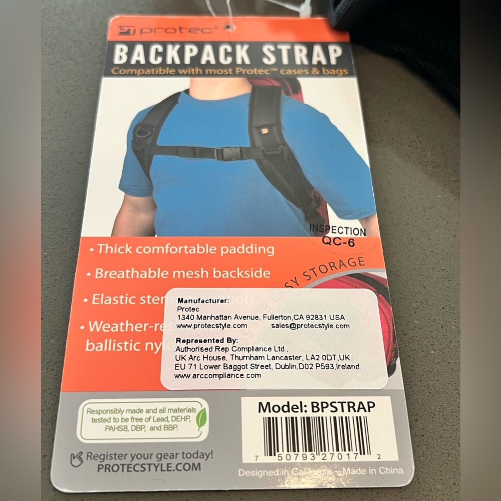 Protec BPSTRAP Padded Backpack Strap Replacement for Bags/Instrument Cases  NEW